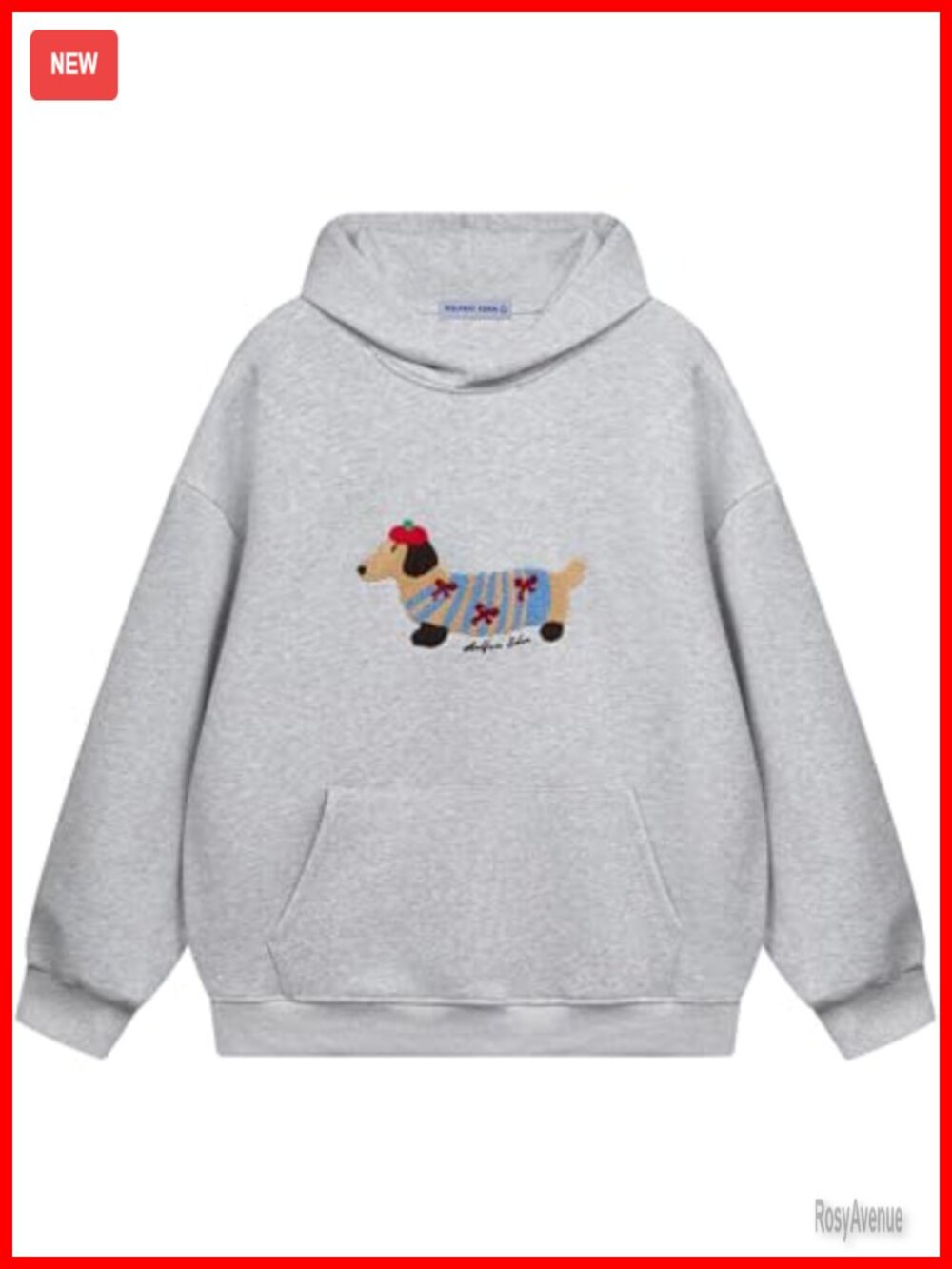 Aelfric Eden Oversized Cartoon Dog Hoodie Long Sleeve Pullover Sweatshirt